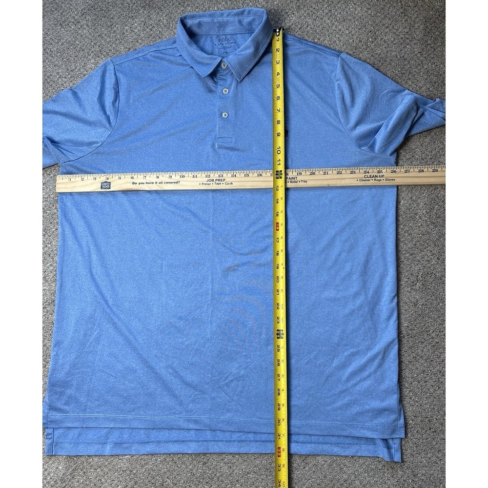 Polo‎ Ralph Lauren Mens XL Performance Shirt Golf Polo Short Sleeve Solid Blue - Picture 7 of 7